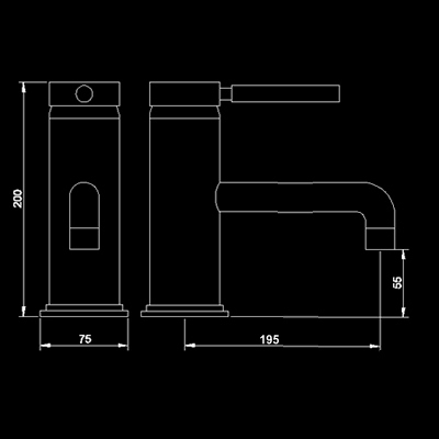 Technical image of Tec Single Lever Bath filler