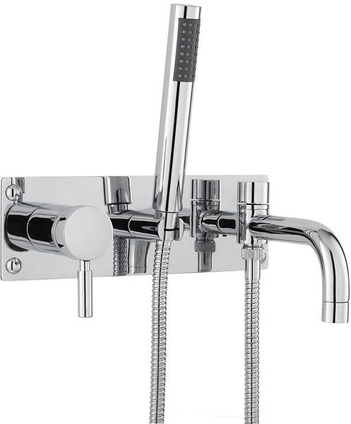 Larger image of Hudson Reed Tec Wall Mounted Bath Shower Mixer Tap (Chrome).