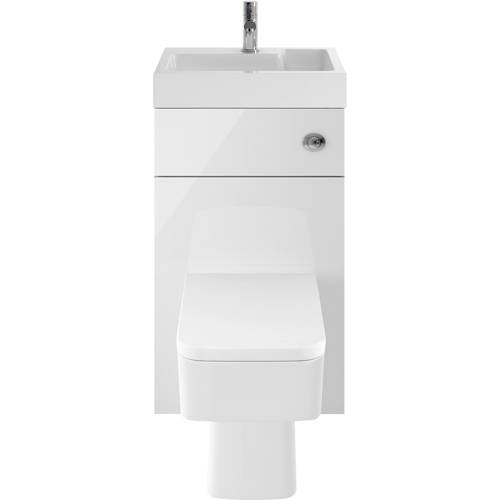 Larger image of Nuie Furniture 2 In 1 BTW Unit With Basin & Cistern 500mm (Gloss White).