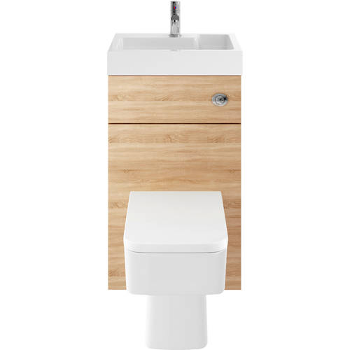Larger image of Nuie Furniture 2 In 1 BTW Unit With Basin & Cistern 500mm (Natural Oak).
