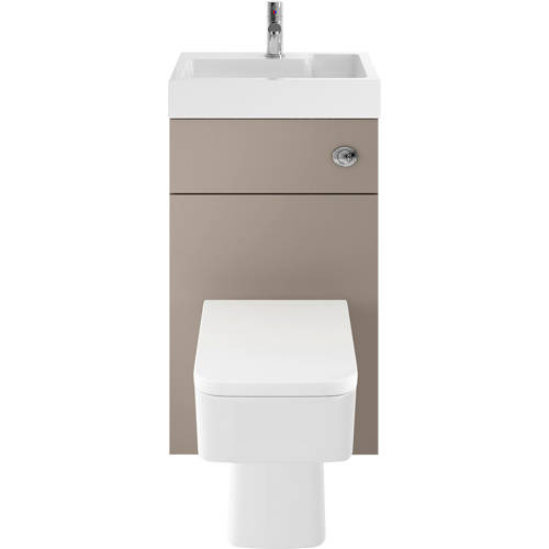 Larger image of Nuie Furniture 2 In 1 BTW Unit With Basin & Cistern 500mm (Stone Grey).