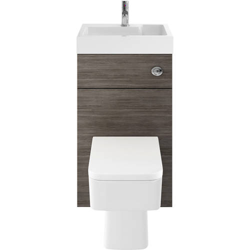 Larger image of Nuie Furniture 2 In 1 BTW Unit With Basin & Cistern 500mm (Brown Grey Avola).