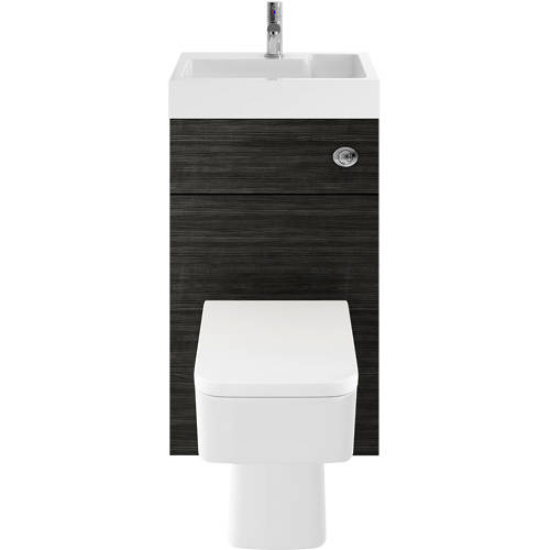 Larger image of Nuie Furniture 2 In 1 BTW Unit With Basin & Cistern 500mm (Hacienda Black).