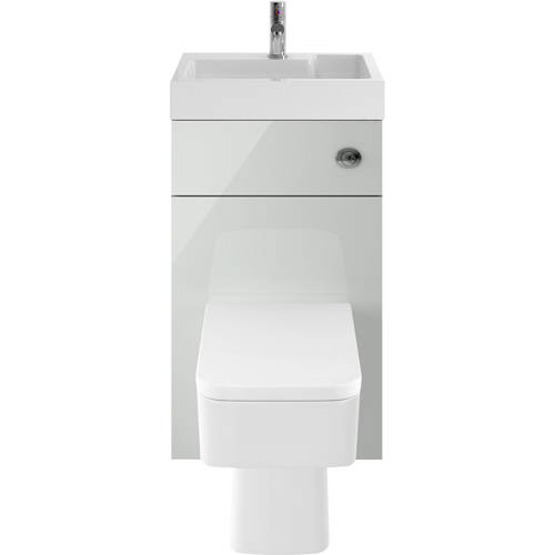 Larger image of Nuie Furniture 2 In 1 BTW Unit With Basin & Cistern 500mm (Gloss Grey Mist).