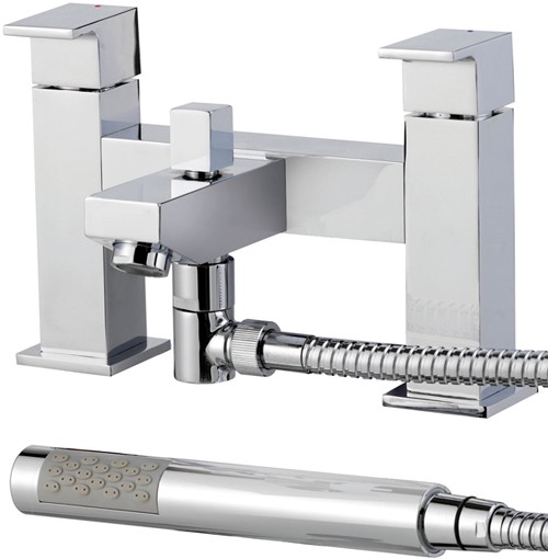 Larger image of Ultra Prospa Bath Shower Mixer Tap With Shower Kit & Wall Bracket.