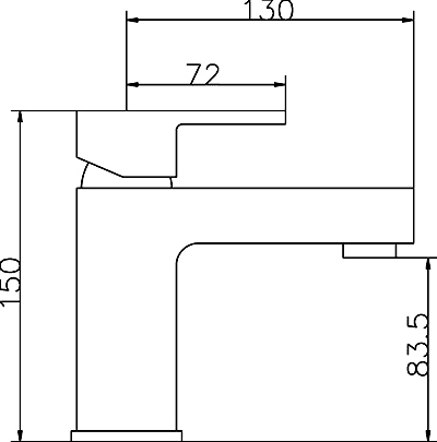 Technical image of Ultra Prospa Basin Tap (Chrome).