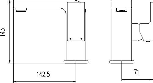 Technical image of Ultra Prospa Basin Tap (Chrome).