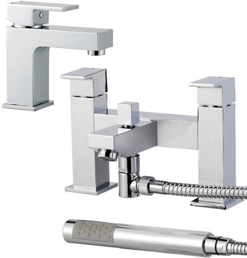 Larger image of Ultra Prospa Basin & Bath Shower Mixer Tap Set (Free Shower Kit).