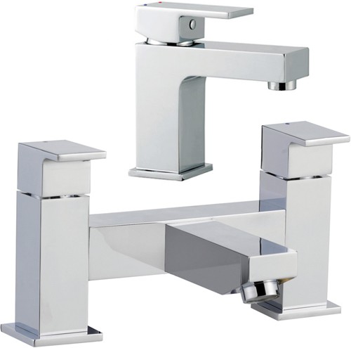 Larger image of Ultra Prospa Basin Mixer & Bath Filler Tap Set (Chrome).