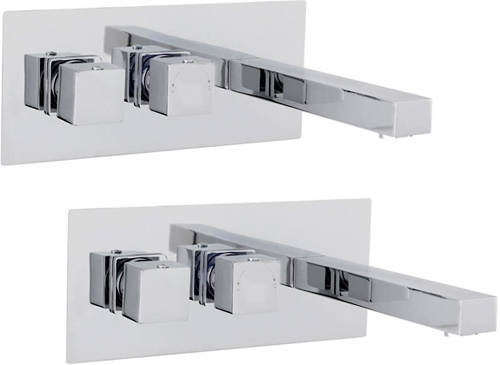 Larger image of Ultra Prospa Thermostatic Wall Mounted Basin & Bath Tap Pack.