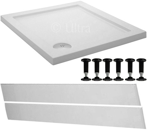Larger image of Ultra Pearlstone Easy Plumb Square Shower Tray. 760x760x45mm.