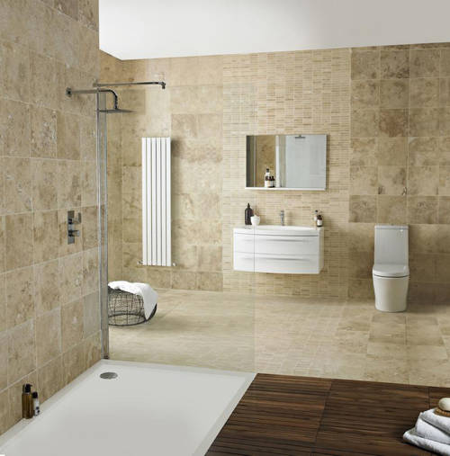 Example image of Hudson Reed Pearlstone Trays Low Profile Shower Tray. 900x800x40mm.