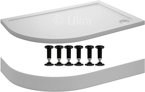 Larger image of Ultra Pearlstone Easy Plumb Offset Quad Shower Tray. 1000x800x40mm (LH).