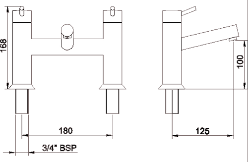 Technical image of Hudson Reed Kia Bath filler