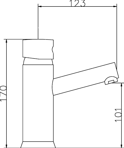 Technical image of Hudson Reed Jule Basin Tap (Chrome).