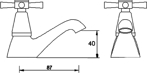 Technical image of Ultra Riva Basin Taps (pair)