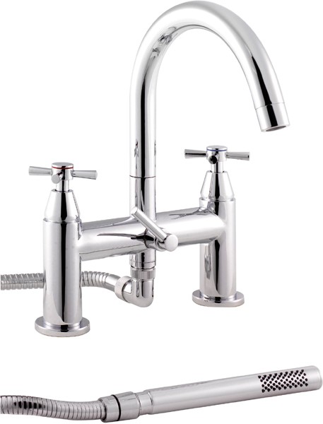 Larger image of Ultra Pixi X Head Bath Shower Mixer With Swivel Spout And Shower Kit.