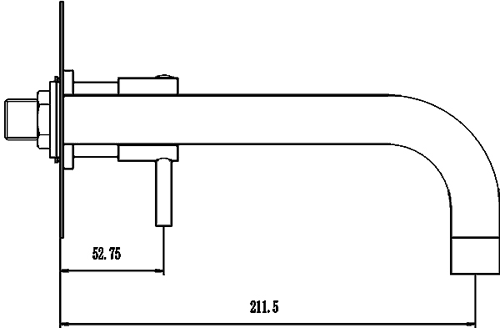 Technical image of Nuie Quest Wall Mounted Thermostatic Basin Tap (Chrome).