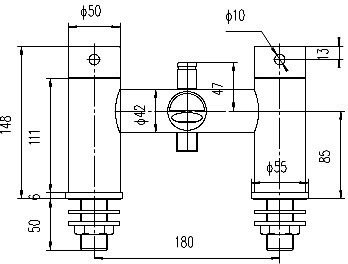 Technical image of Nuie Quest Basin & Bath Shower Mixer Tap Set (Free Shower Kit).