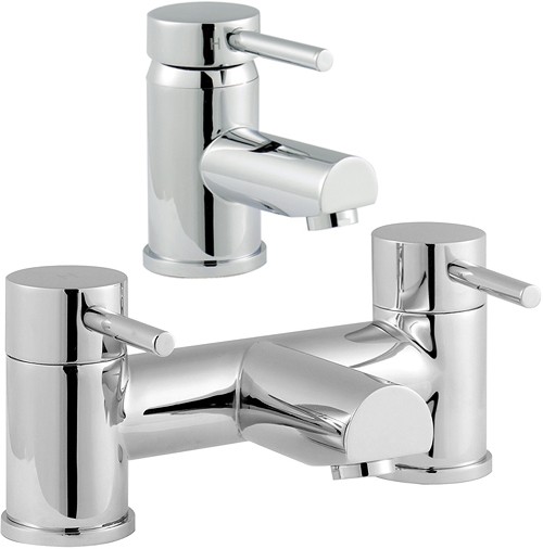 Larger image of Nuie Quest Basin Mixer & Bath Filler Tap Set (Chrome).