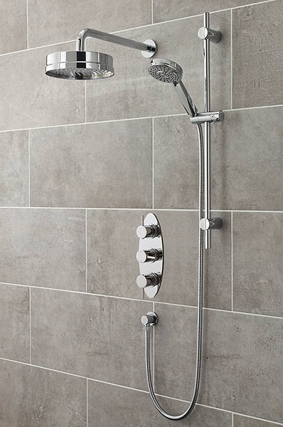 Larger image of Nuie Quest Quest Thermostatic Shower Valve, Head & Water Saving Kit.