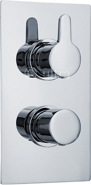 Larger image of Ultra Series 140 3/4" Twin Concealed Thermostatic Shower Valve With Diverter.