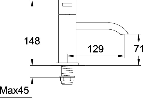 Technical image of Hudson Reed Rapid Bath Filler Tap (Chrome).