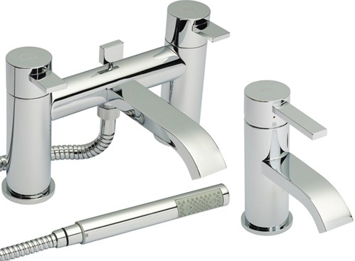 Larger image of Hudson Reed Rapid Basin & Bath Shower Mixer Tap Set (Free Shower Kit).