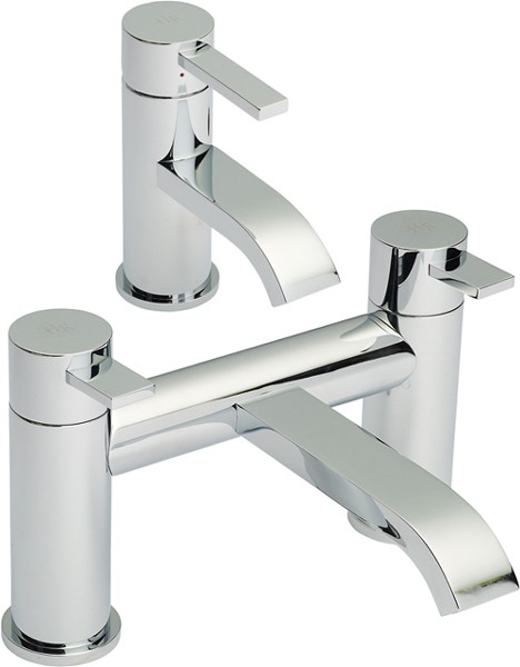 Larger image of Hudson Reed Rapid Basin Mixer & Bath Filler Tap Set (Chrome).