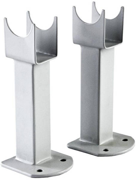 Larger image of Towel Rails Small Floor Mounting Feet (Silver, Pair).
