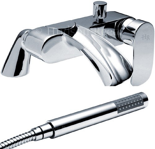 Larger image of Hudson Reed Reign Waterfall Bath Shower Mixer Tap With Shower Kit.