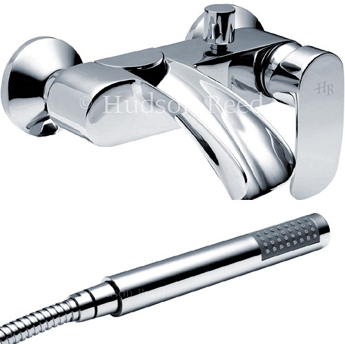 Larger image of Hudson Reed Reign Wall Mounted Waterfall Bath Shower Mixer Tap.