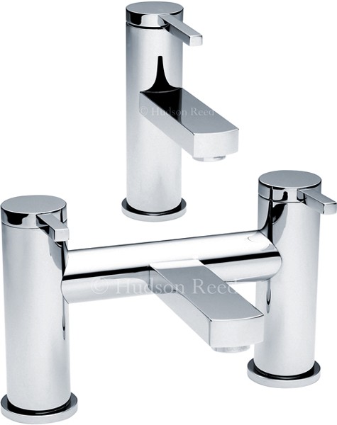 Larger image of Hudson Reed Relay Basin Mixer & Bath Filler Tap Set (Chrome).