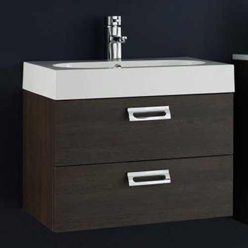 Larger image of Ultra Asset Wall Mounted Vanity Unit With Basin (Dark Oak). 600Wx490Hmm.