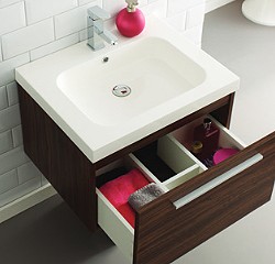 Example image of Ultra Glide Complete Bathroom Furniture Pack (Walnut). 600W mm.