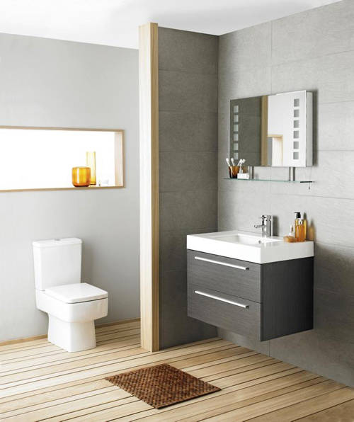 Example image of Ultra Furniture Silhouette Wall Mounted Vanity Unit With Basin (Grey).