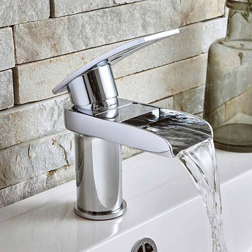 Example image of Hudson Reed Rhyme Basin & Floor Standing Bath Shower Mixer Tap Pack.