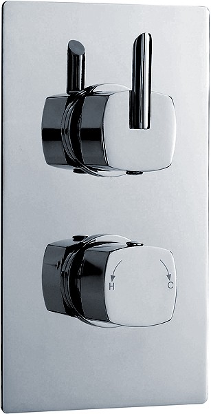 Larger image of Ultra Rialto 3/4" Twin Concealed Thermostatic Shower Valve With Diverter.