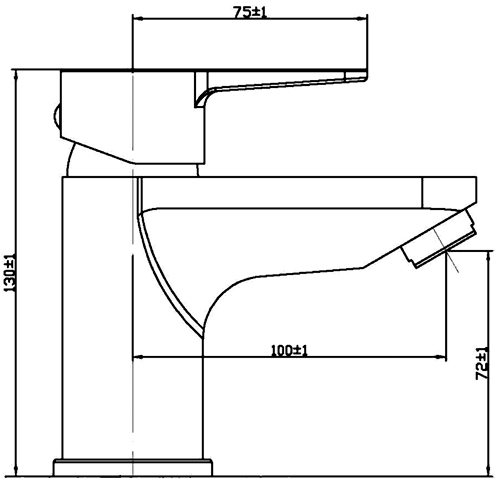 Technical image of Ultra Series 140 Basin Tap (Chrome).