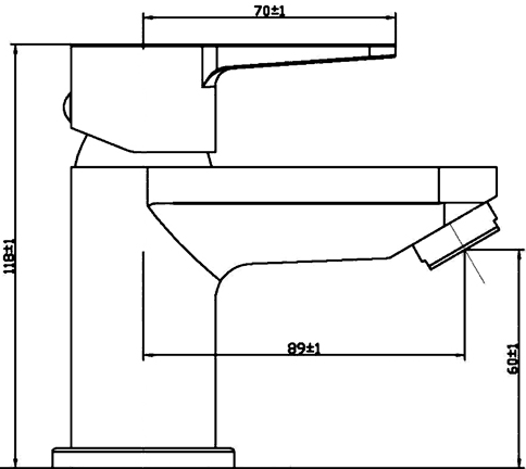 Technical image of Ultra Series 140 Mini Basin Tap (Chrome).