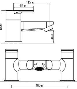 Technical image of Ultra Series 160 Bath Filler Tap (Chrome).