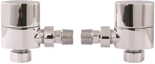 Larger image of Towel Rails Oval Radiator Valves Pack Angled (Pair).