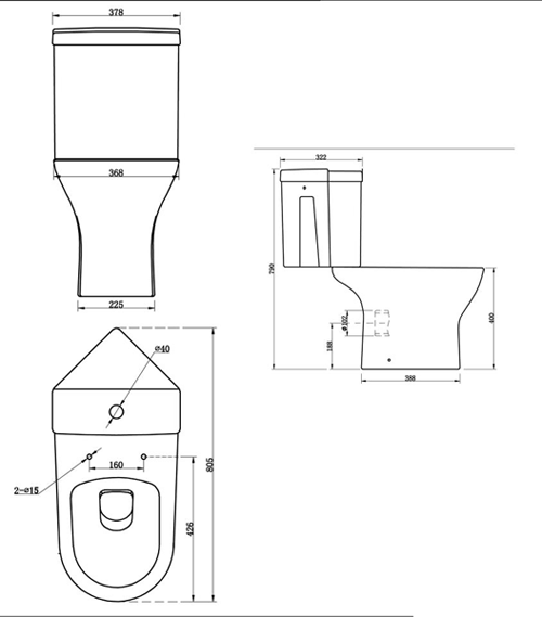 Technical image of Premier Saffron Corner Suite With Pan, Cistern, Basin & Full Pedestal.