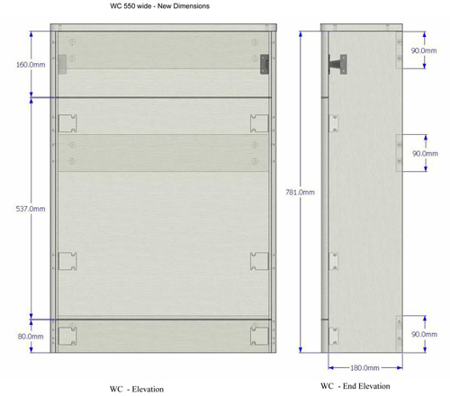 Technical image of HR Sarenna Bathroom Furniture Pack 1 (White).