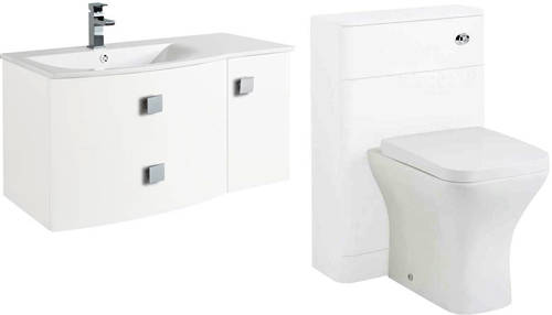 Larger image of HR Sarenna Bathroom Furniture Pack 2 (LH, White)