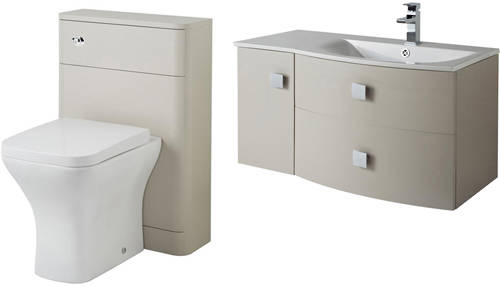 Larger image of HR Sarenna Bathroom Furniture Pack 3 (RH, Cashmere)