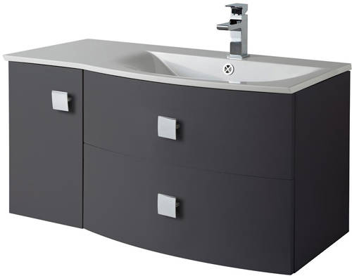 Example image of HR Sarenna Bathroom Furniture Pack 3 (RH, Graphite)