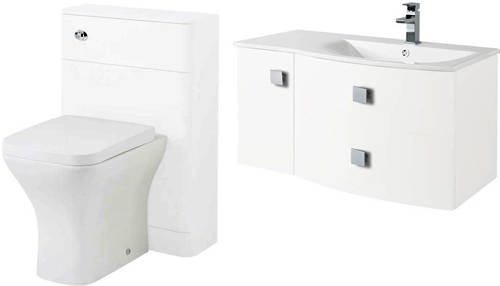 Larger image of HR Sarenna Bathroom Furniture Pack 3 (RH, White)