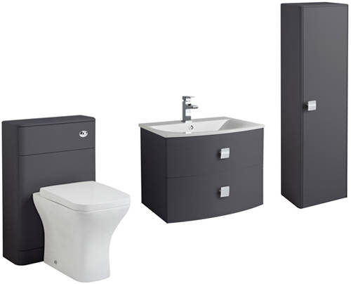 Larger image of HR Sarenna Bathroom Furniture Pack 4 (Graphite).