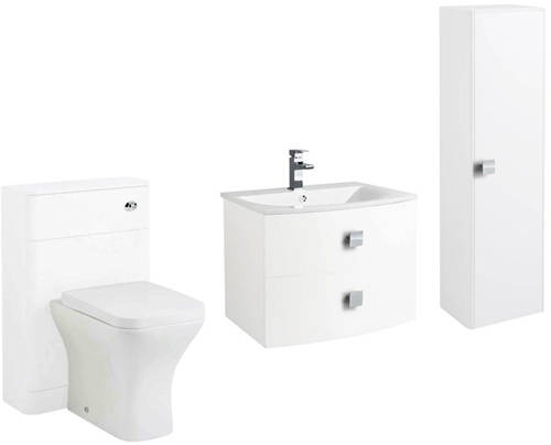 Larger image of HR Sarenna Bathroom Furniture Pack 4 (White).